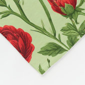 Lebendiges rotes Ranunculus-Blumenmuster Fleecedecke (Ecke)