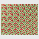Lebendiges rotes Ranunculus-Blumenmuster Geschenkpapier (Flach)