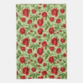 Lebendiges rotes Ranunculus-Blumenmuster Geschirrtuch (Vertikal)