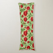 Lebendiges rotes Ranunculus-Blumenmuster Seitenschläferkissen (Vorderseite Vertikal)