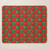 Lebendiges rotes Ranunculus-Blumenmuster Sherpadecke (Vorderseite (Horizontal))