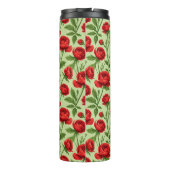 Lebendiges rotes Ranunculus-Blumenmuster Thermosbecher (Rückseite)