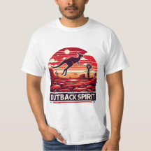 Lebendiges rotes Retro-Wüsten-Känguru-Outback