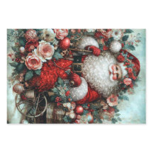 Lebendiges Rustikales Florales Vintage-Santa-Gesch