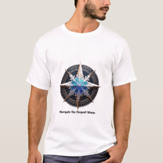 Lebendiges Schneeflocken-T-Shirt, Kompass-Metallku T-Shirt