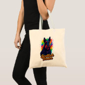 Lebendiges Schottischer Terrier Pop-Art-Design Tragetasche (Vorderseite (Produkt))