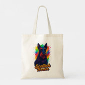 Lebendiges Schottischer Terrier Pop-Art-Design Tragetasche (Rückseite)