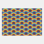 Lebendiges Schwarz und Regenbogen-Muster Geschenkpapier Set (Vorderseite)
