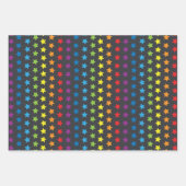Lebendiges Schwarz und Regenbogen-Muster Geschenkpapier Set (Vorderseite 3)