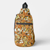 Lebendiges Seestern-Abstraktmuster-Design Crossbody Bag (Vorderseite)