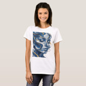 Lebendiges Silber ABSTRACT ART Statement Design v2 T-Shirt (Vorne ganz)