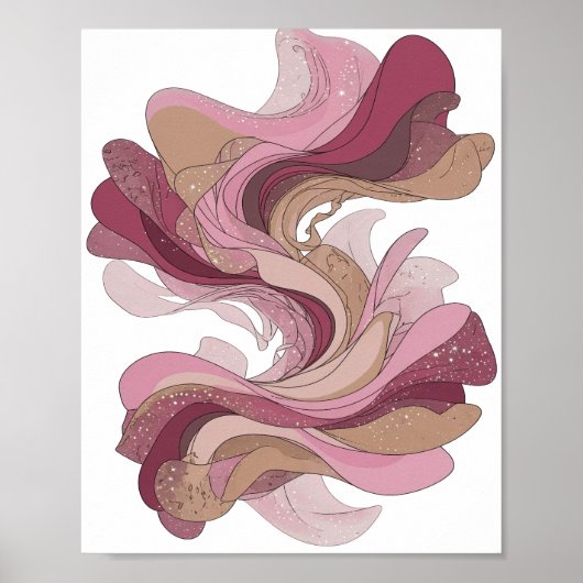 Lebendiges Silber ABSTRACTE KUNST Abstrakte Gestal Poster (Vorne)