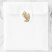 Lebendiges Silber GOLDENE HÄNDE Sticker Druck (Tasche)