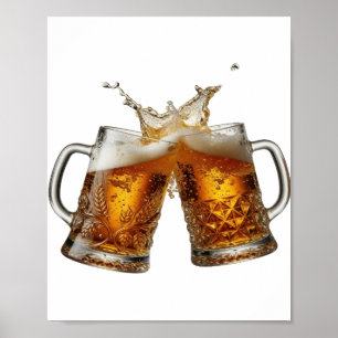 Lebendiges Silber PROST AUF DIE GUTE GESUNDHEIT 3D Poster