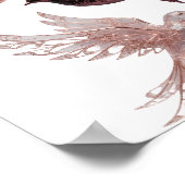 Lebendiges Silber ROSE GOLD VÖGEL 3D-Textkunst Poster (Ecke)