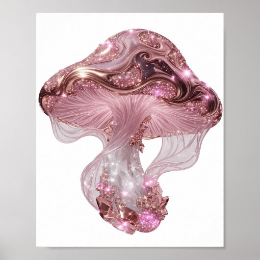 Lebendiges Silber STRAHLEND ROSA PILZ Poster (Vorne)