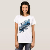 Lebendiges Silber-WATER FLOW-Statement-T-Shirt T-Shirt (Vorne ganz)