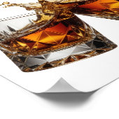 Lebendiges Silber WHISKY SPLASH Poster (Ecke)