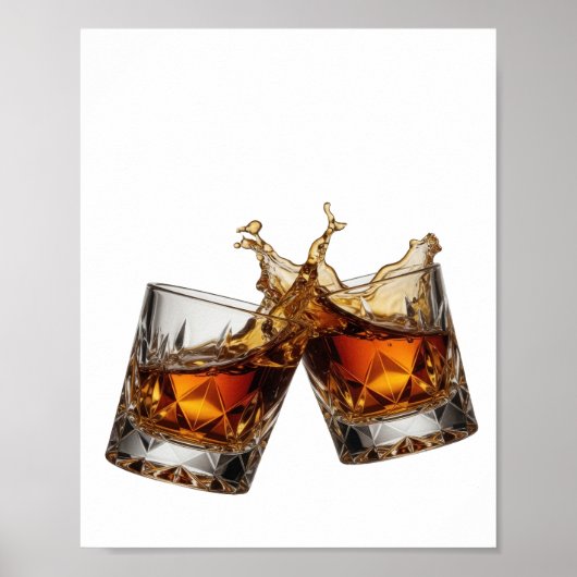 Lebendiges Silber WHISKY SPLASH Poster (Vorne)