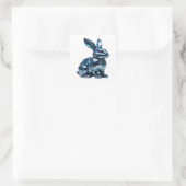 Lebendiges silbernes abstraktes Label-Design Quadratischer Aufkleber (Tasche)
