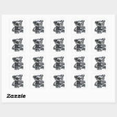 Lebendiges silbernes abstraktes Sticker-Design Quadratischer Aufkleber (Blatt)