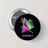Lebendiges Skidesign mit Grenoble-Text-Ski Button (Vorne & Hinten)
