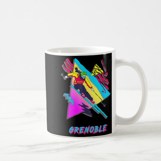 Lebendiges Skidesign mit grenoble-text-ski Kaffeetasse (Rechts)