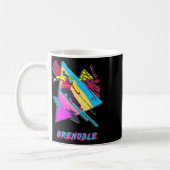 Lebendiges Skidesign mit Grenoble-Text Ski Kaffeetasse (Links)