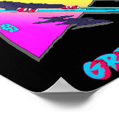 Lebendiges Skidesign mit Grenoble-Text-Ski Poster (Ecke)