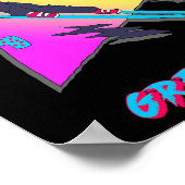 Lebendiges Skidesign mit Grenoble-Text-Ski Poster (Ecke)