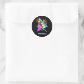 Lebendiges Skidesign mit Grenoble-Text-Ski  Runder Aufkleber (Tasche)