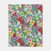 Lebendiges Sommer-Blumenwiesen-Blumenmuster Fleecedecke (Vorderseite)