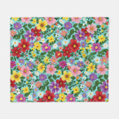 Lebendiges Sommer-Blumenwiesen-Blumenmuster Fleecedecke (Vorderseite (Horizontal))