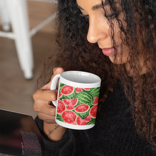 Lebendiges Sommer-Wassermelonen-Scheiben-Muster Kaffeetasse