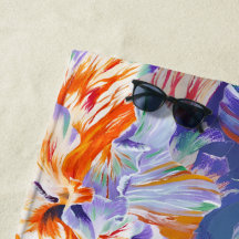 Lebendiges Sommerblumen-Abstraktkunst-Strandtuch