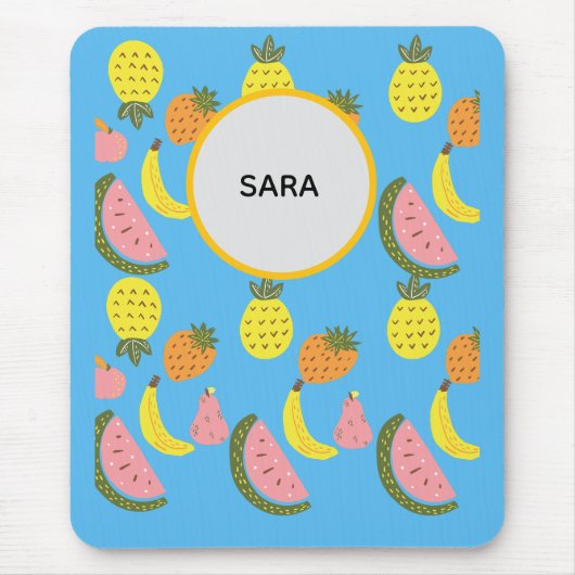 Lebendiges Sommerfrüchte-Muster Mousepad (Vorne)