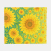 Lebendiges Sonnenblumenfeld-Muster Fleecedecke (Vorderseite (Horizontal))