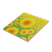 Lebendiges Sonnenblumenfeld-Muster Fliese (Seite)