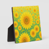 Lebendiges Sonnenblumenfeld-Muster Fotoplatte (Vorderseite)