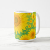 Lebendiges Sonnenblumenfeld-Muster Kaffeetasse (VorderseiteRechts)