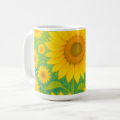 Lebendiges Sonnenblumenfeld-Muster Kaffeetasse (Vorderseite Links)
