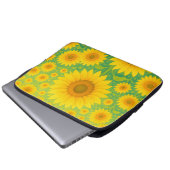 Lebendiges Sonnenblumenfeld-Muster Laptopschutzhülle (Vorne Knopf)