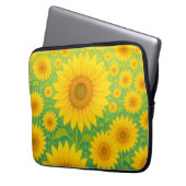 Lebendiges Sonnenblumenfeld-Muster Laptopschutzhülle (Vorderseite Links)