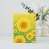 Lebendiges Sonnenblumenfeld-Muster Postkarte (Stehend Vorderseite)
