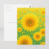 Lebendiges Sonnenblumenfeld-Muster Postkarte (Vorne/Hinten)
