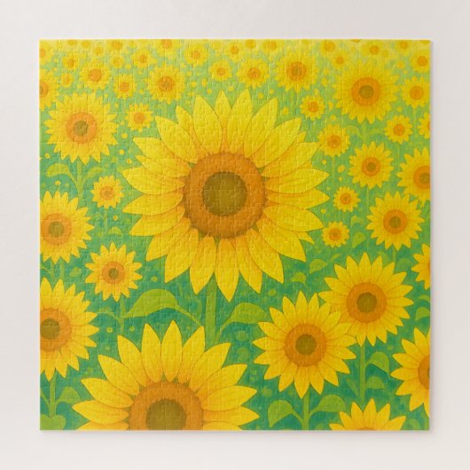 Lebendiges Sonnenblumenfeld-Muster Puzzle (Vertikal)