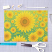Lebendiges Sonnenblumenfeld-Muster Seidenpapier (Handwerk)