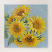 Lebendiges Sonnenblumenstrauß-Ölgemälde Puzzle (Horizontal)