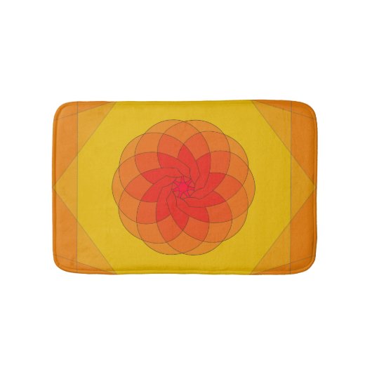 Lebendiges Sonnenstrahl-Design Badematte (Vorderseite)