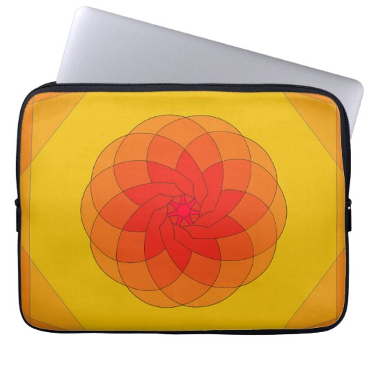Lebendiges Sonnenstrahl-Design Laptopschutzhülle (Vorderseite)